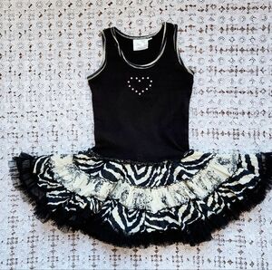 Ooh La La Couture black victorian zebra tutu dress